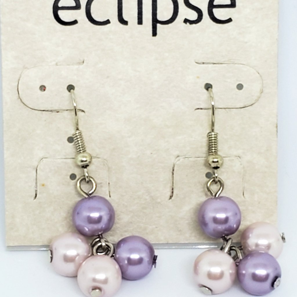 Eclipse Hint Of Pink And Hint Of Purple Four Pearl Dangle Earrings — image 6 of 8
